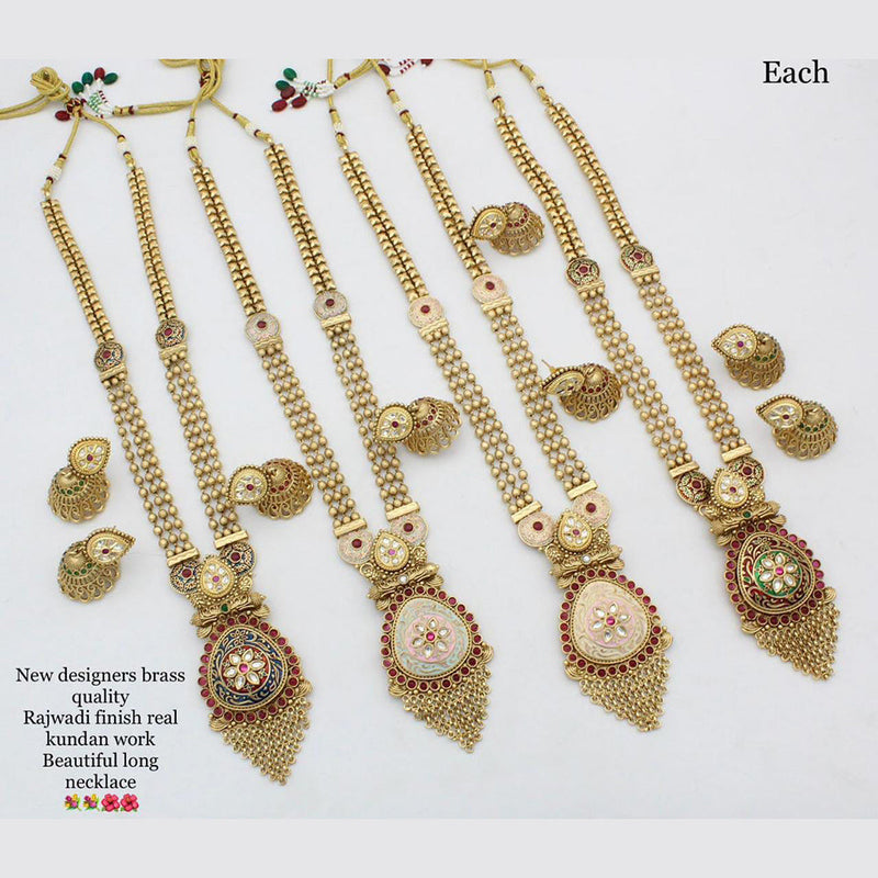Amazon.com: TARINIKA Antique Gold Plated Dara Long Necklace Set with Floral  Design - Indian Jewelry Sets for Women | Perfect for Ethnic Occasions |  Traditional South Indian Necklace | 1 Year Warranty*: