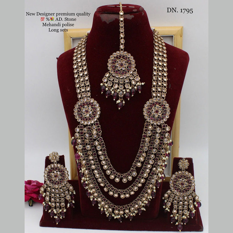 Manisha Jewellery Kundan Stone Long Necklace Set