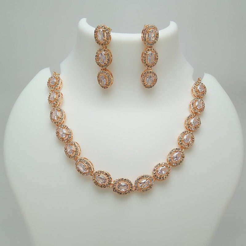 Manisha Jewellery Gold Plated AD Stone Necklace Set