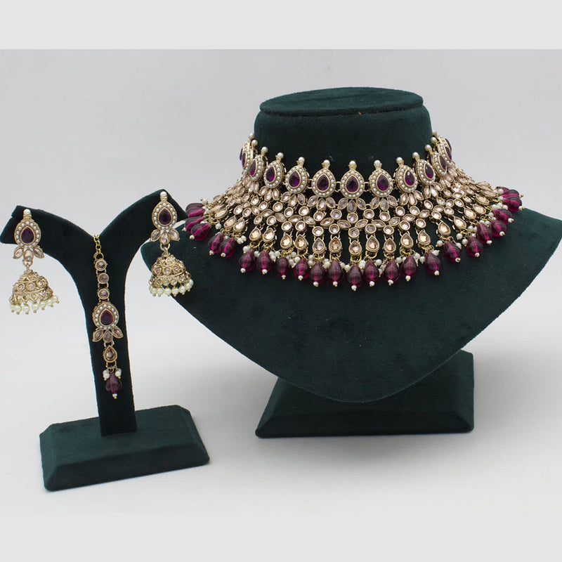 Manisha Jewellery Gold Plated Austrian Stone Choker Necklace Set