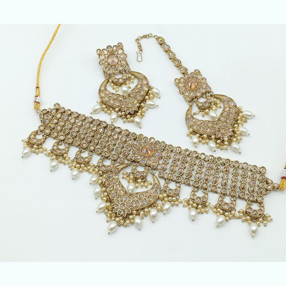 Sukkhi Exotic Gold Plated Kundan & Pearl Choker Necklace Set Worn By K -  Sukkhi.com