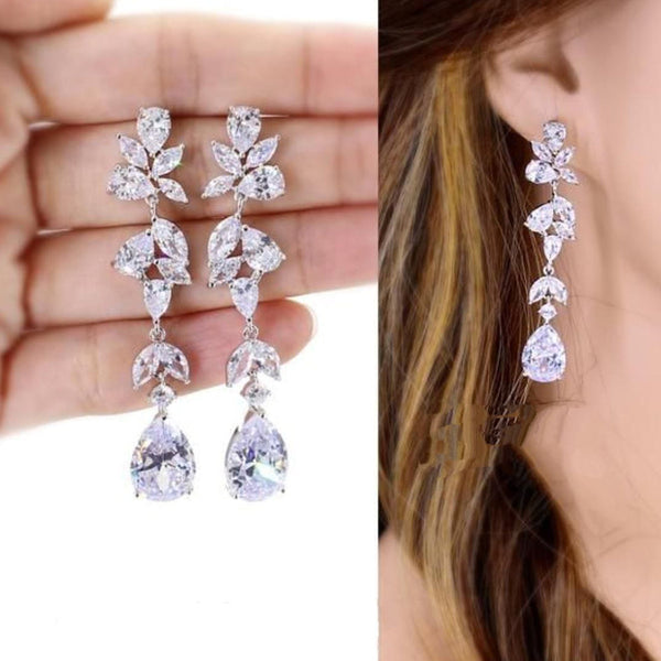 Manisha Jewellery Silver Plated Crystal Stone Dangler Earrings