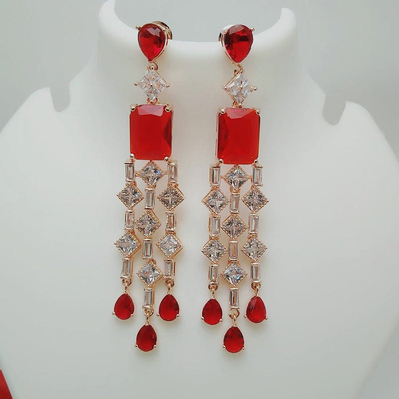 designer long jhumka earrings for women Kundan jhumki for party wear red  color jhumki