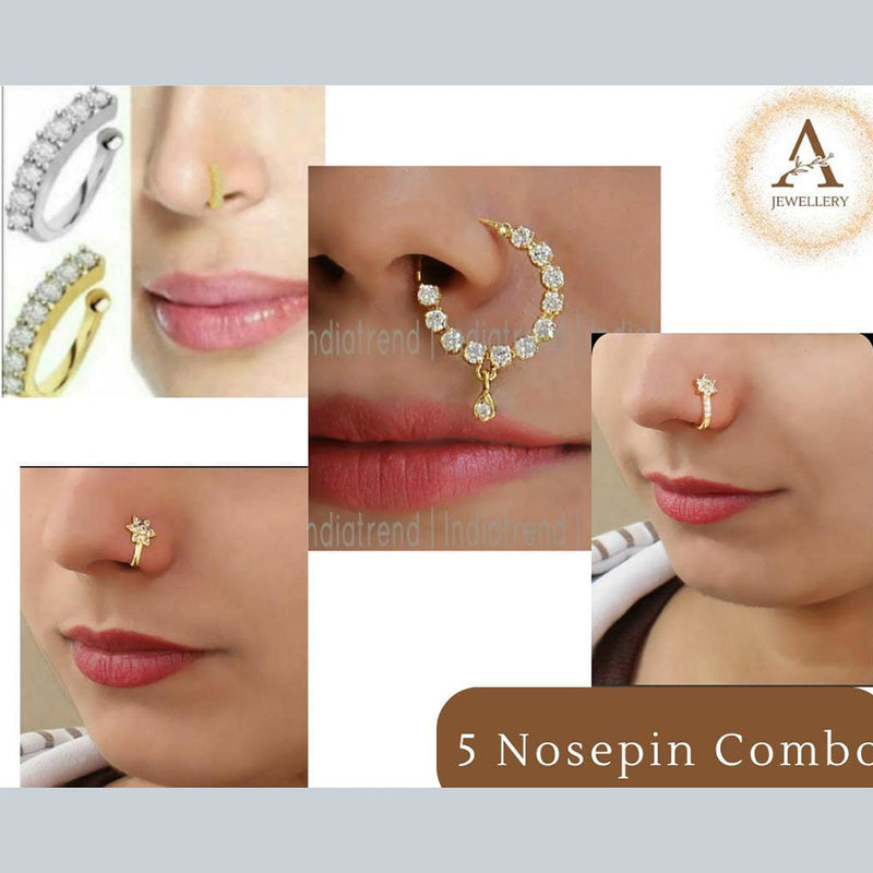 gold nose pin designs - YouTube