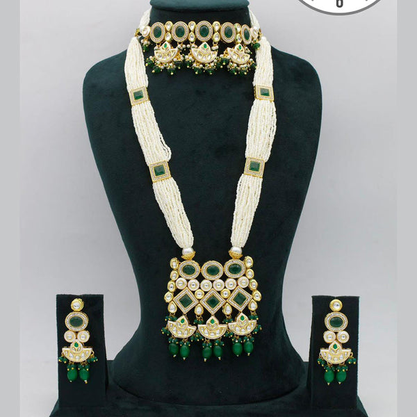 Manisha Jewellery Gold Plated Double Necklace Set