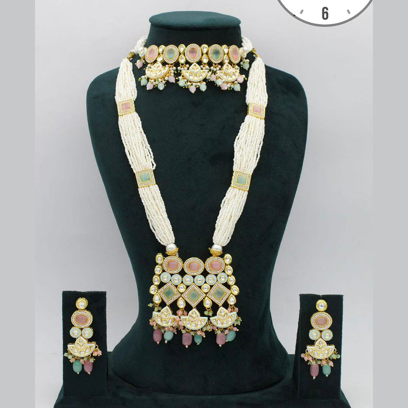 Manisha Jewellery Gold Plated Double Necklace Set