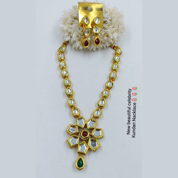 Manisha Jewellery Gold Plated Kundan Stone Necklace Set