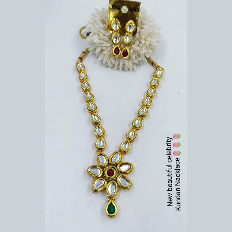 Manisha Jewellery Gold Plated Kundan Stone Necklace Set