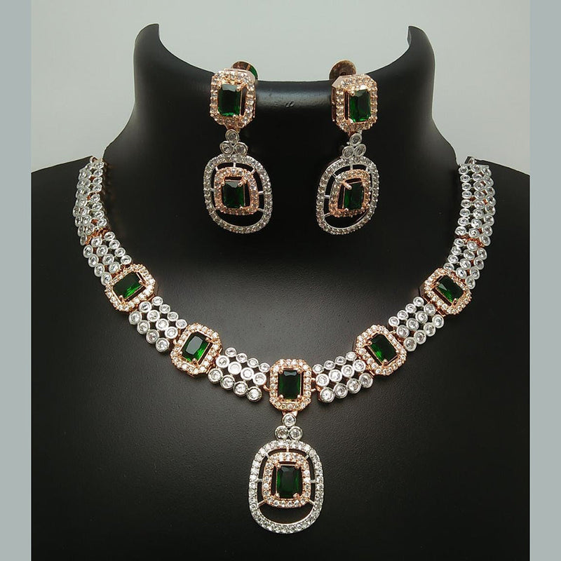 Manisha Jewellery 2 tone Plated AD Stone Necklace Set