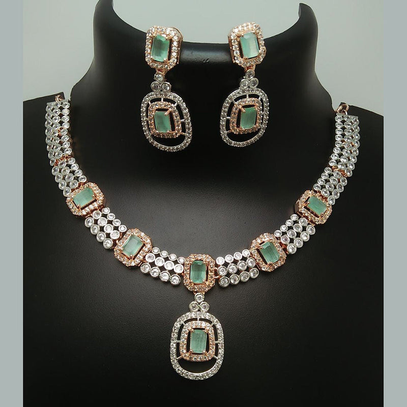 Manisha Jewellery 2 tone Plated AD Stone Necklace Set