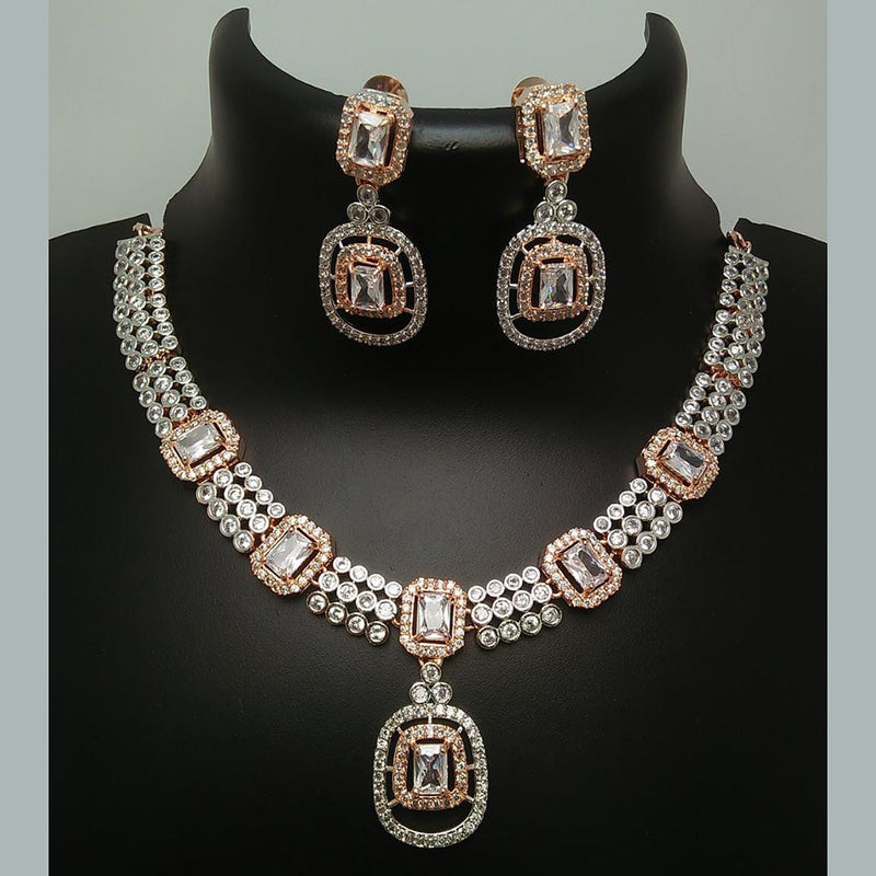 Manisha Jewellery 2 tone Plated AD Stone Necklace Set