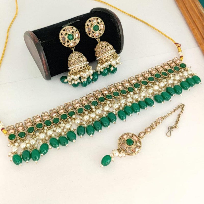 Manisha Jewellery Gold Plated Beads Choker Ncklace Set