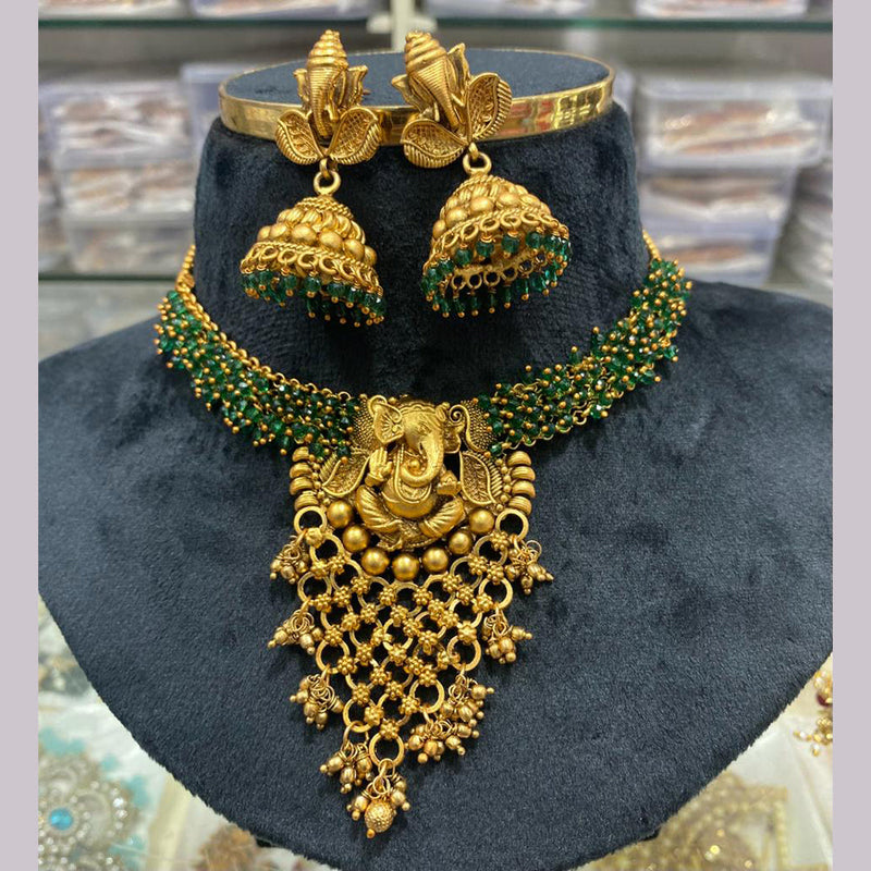 Manisha Jewellery Gold Plated Temple Necklace Set