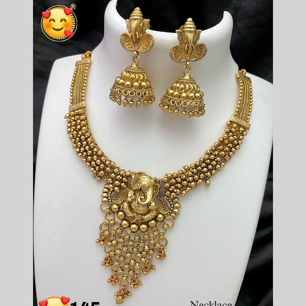 Manisha Jewellery Gold Plated Temple Necklace Set