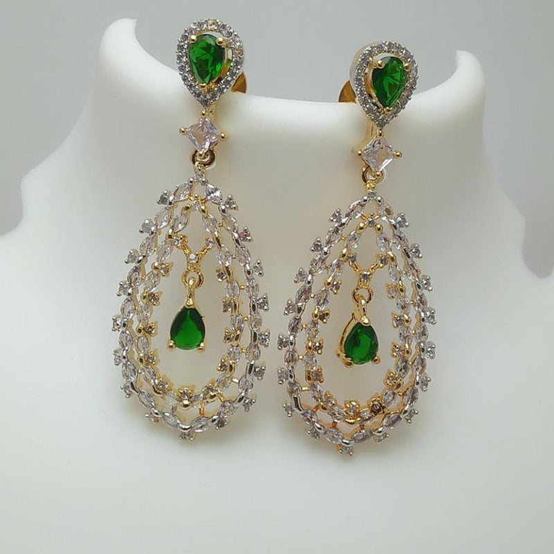 Manisha Jewellery 2 Tone Plated AD Stone Dangler Earrings