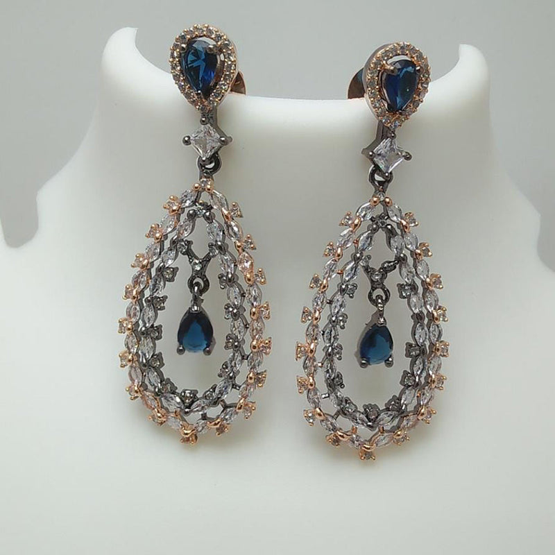 Manisha Jewellery 2 Tone Plated AD Stone Dangler Earrings