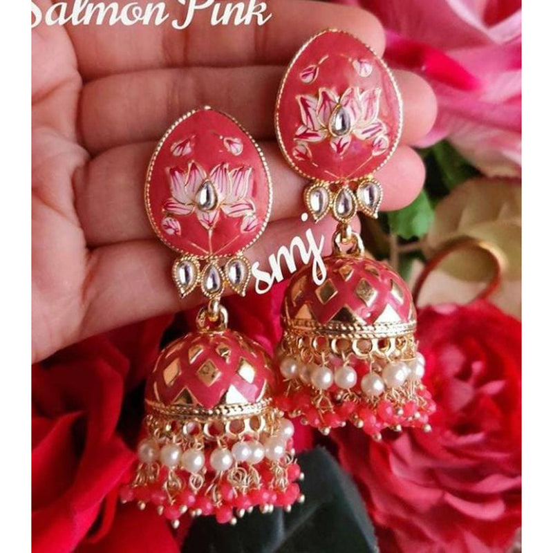 Manisha Jewellery Gold Plated Meenakari Jhumki Earrings