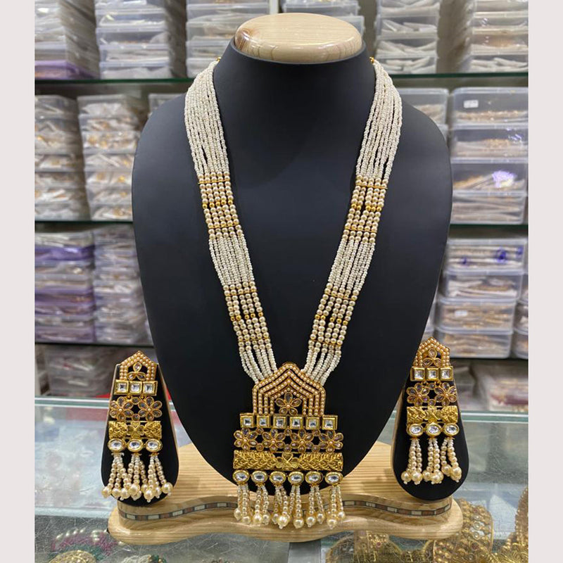 Manisha Jewellery Gold Plated Moti Long Necklace Set