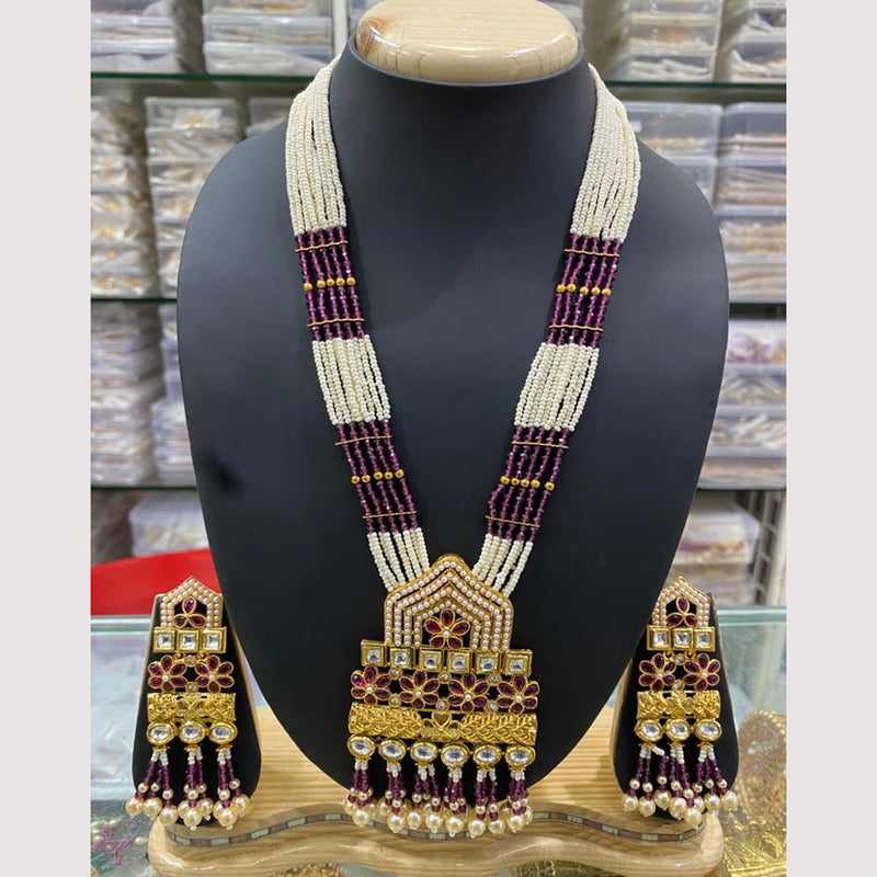 Manisha Jewellery Gold Plated Moti Long Necklace Set