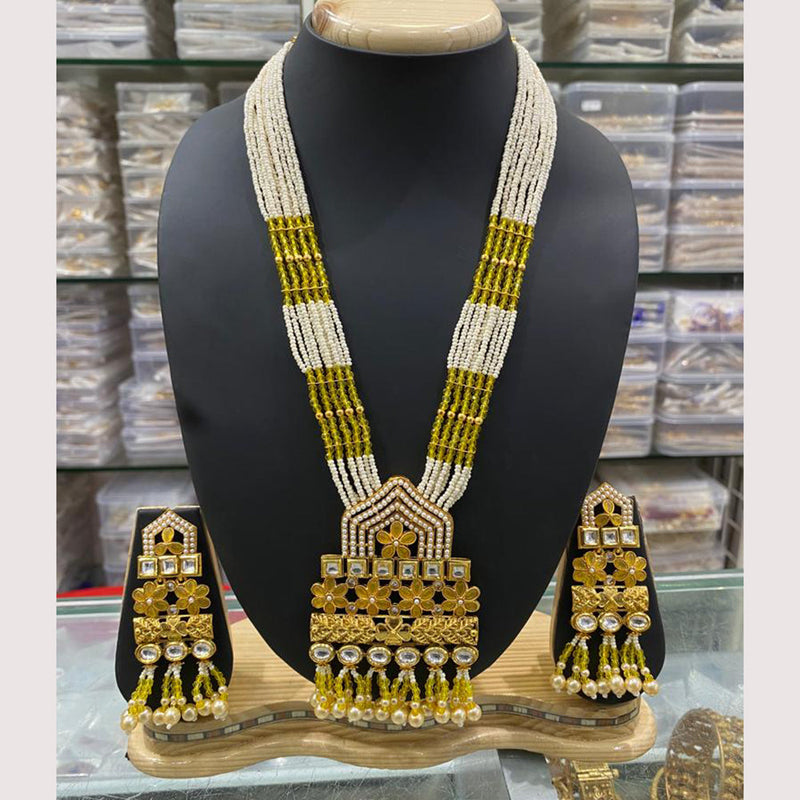 Manisha Jewellery Gold Plated Moti Long Necklace Set