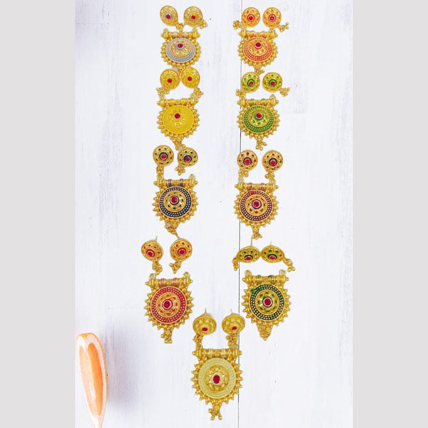 Manisha Jewellery Gold Plated Pendant Set