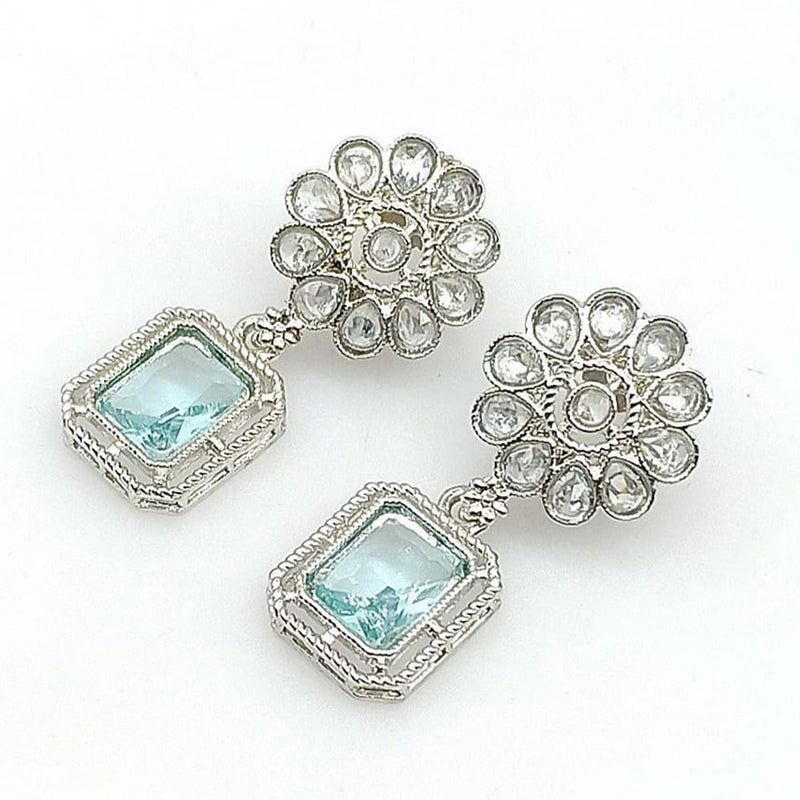 Manisha Jewellery Silver Plated Crystal Stone Dangler Earrings