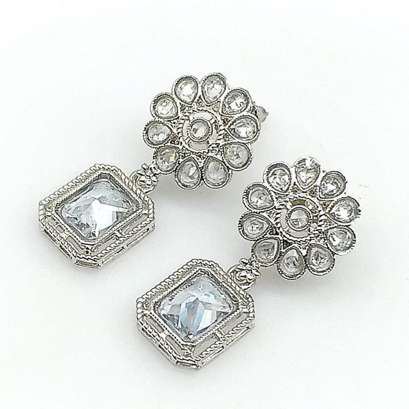 Manisha Jewellery Silver Plated Crystal Stone Dangler Earrings