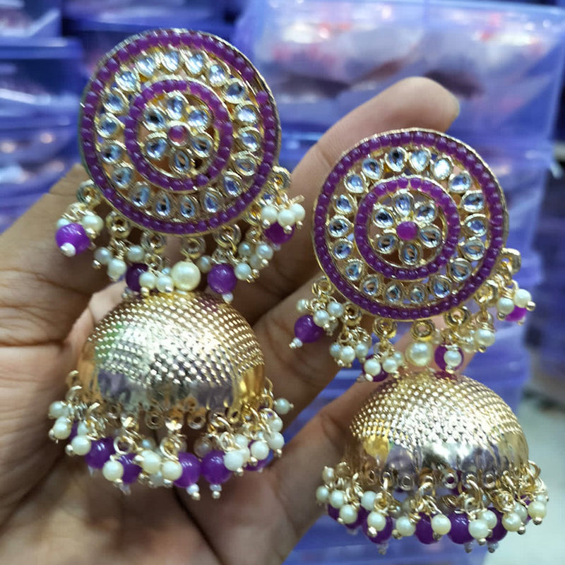 Buy YouBella Purple Gold Plated Floral Studs - Earrings for Women 2026416 |  Myntra