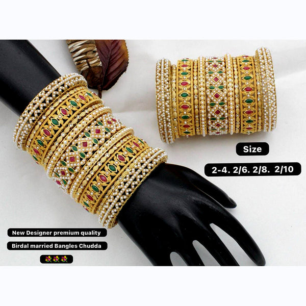 Manisha Jewellery Gold Plated Pearl  bangles Set