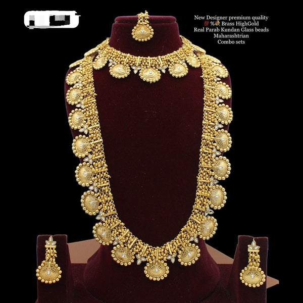 Traditional Gold Plated Maharashtrian Combo Necklace Set with