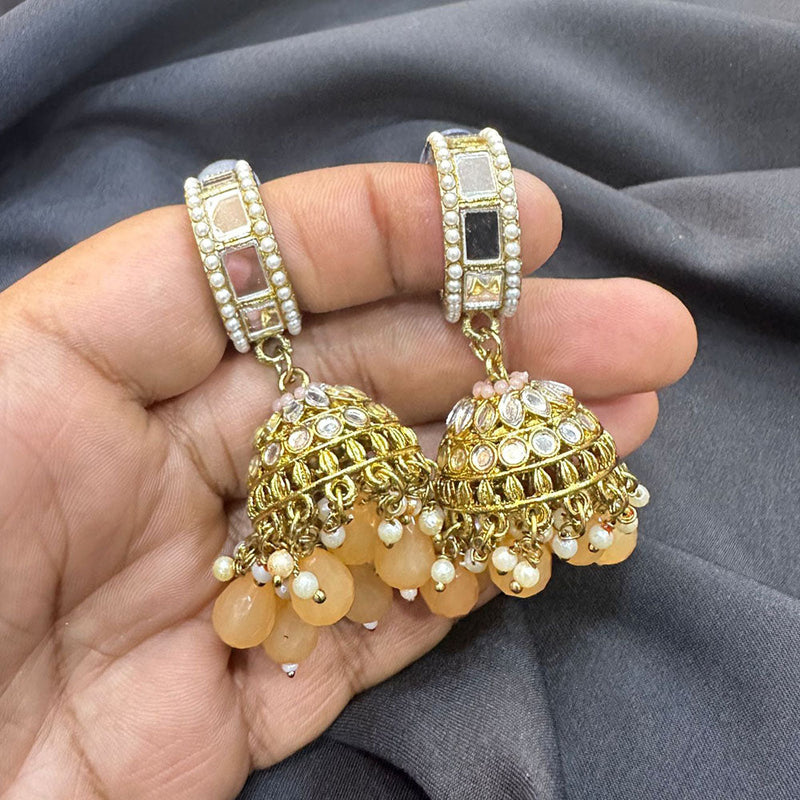 Akruti Collection Gold Plated Mirror Jhumki Earrings