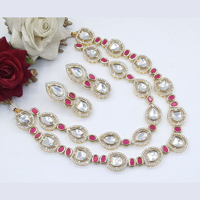 Manisha Jewellery  Gold Plated Crystal Stone Necklace Set