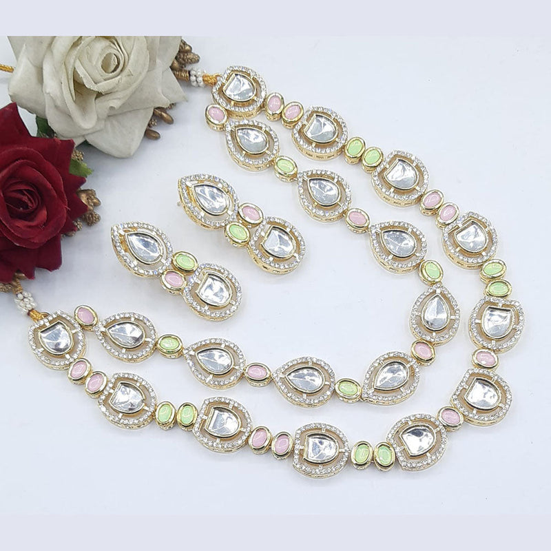 Manisha Jewellery  Gold Plated Crystal Stone Necklace Set