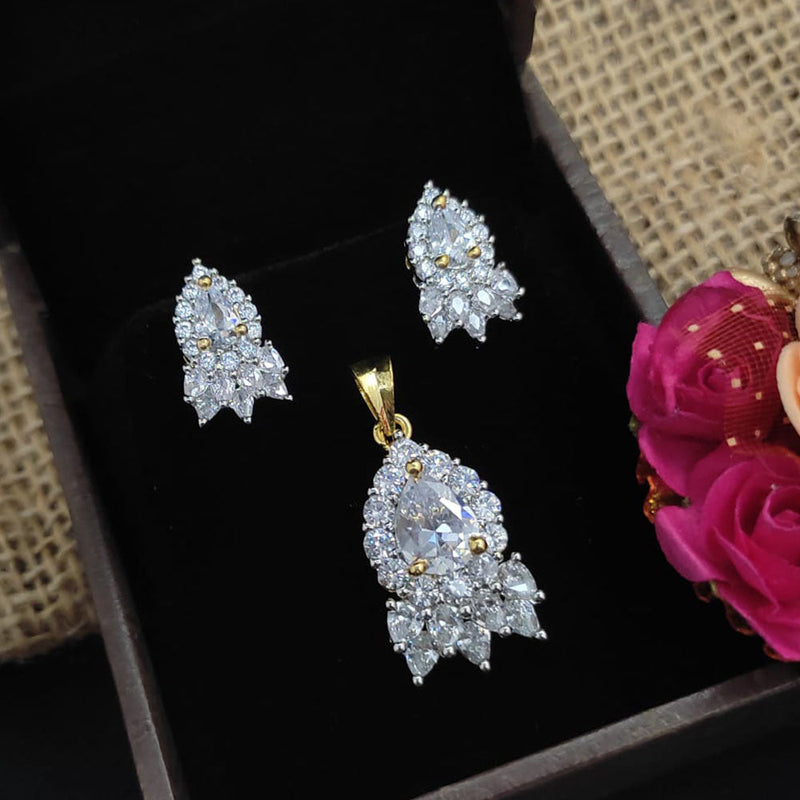 Manisha Jewellery Gold Plated Crystal Stone Pendant Set