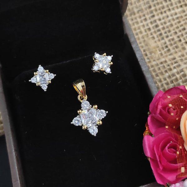 Manisha Jewellery Gold Plated Crystal Stone Pendant Set