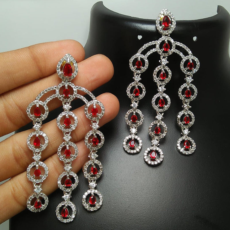 Manisha Jewellery Silver Plated AD Stone Dangler Earrings