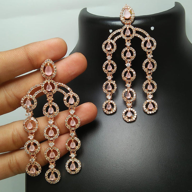 Manisha Jewellery Rose Gold Plated Ad Dangler Earrings