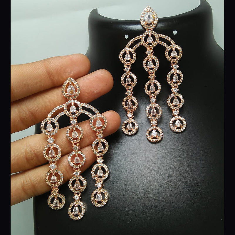 Manisha Jewellery Rose Gold Plated Ad Dangler Earrings