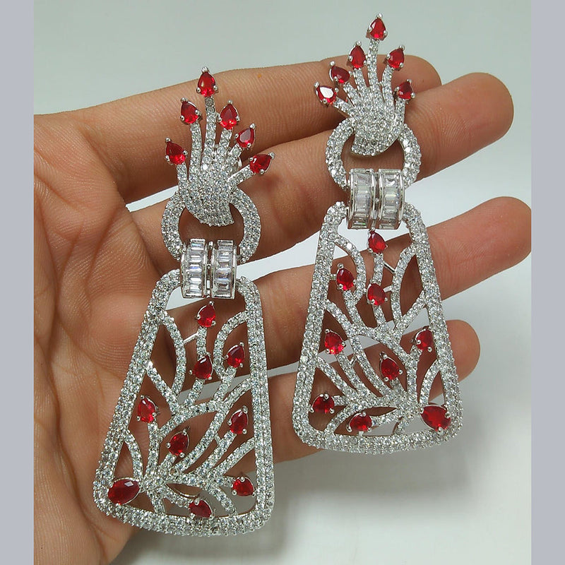 Manisha Jewellery Silver Plated AD Dangler Earrings