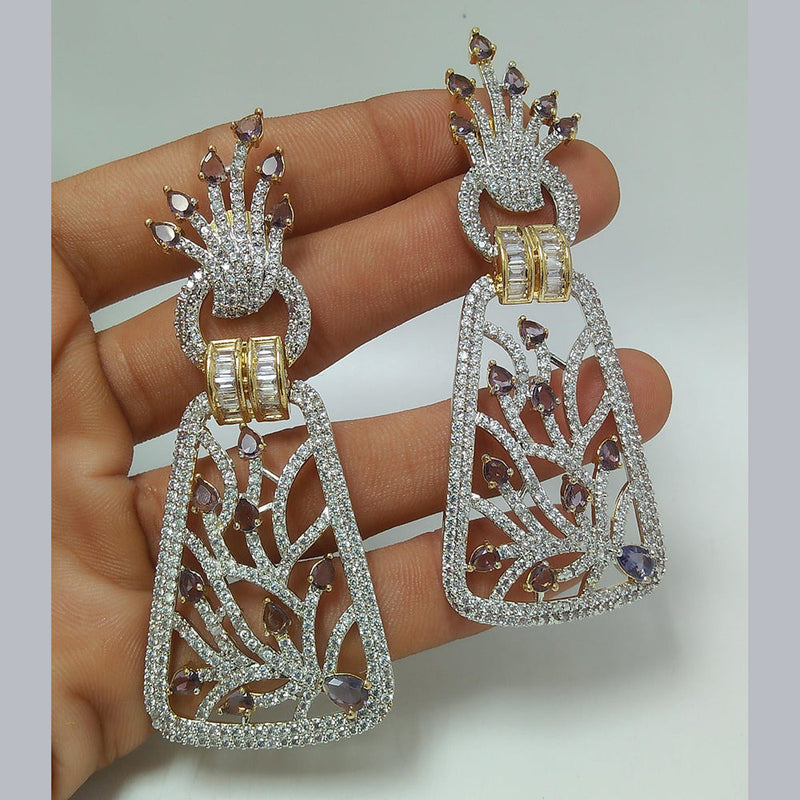 Manisha Jewellery 2Tone Plated AD Dangler Earrings