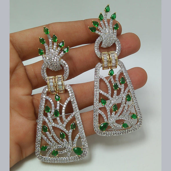 Manisha Jewellery 2Tone Plated AD Dangler Earrings