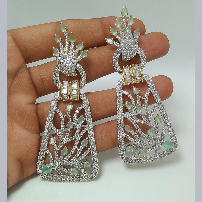 Manisha Jewellery 2Tone Plated AD Dangler Earrings