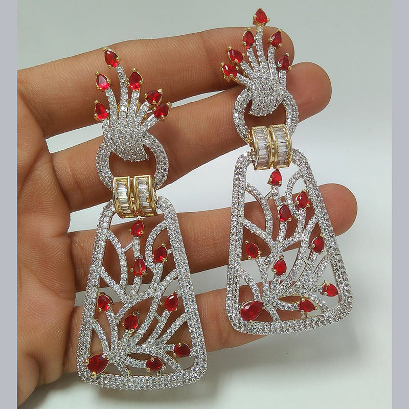 Manisha Jewellery 2Tone Plated AD Dangler Earrings