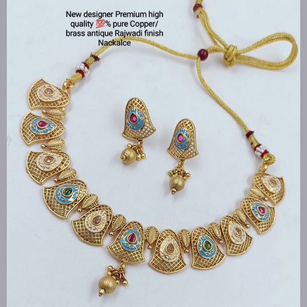 Manisha Jewellery Gold Plated Pota Meenakari Necklace Set