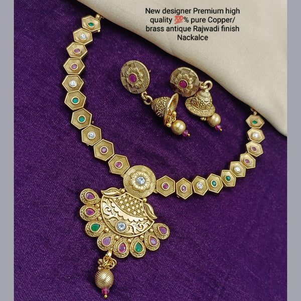 Manisha Jewellery Gold Plated Pota Stone Necklace Set