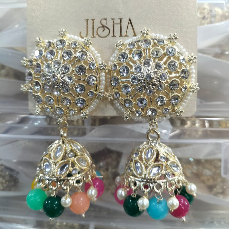 Manisha Jewellery Gold Plated Austrain Stone  Jhumki Earrings