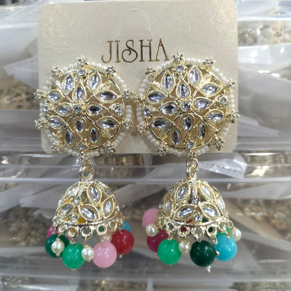 Manisha Jewellery Gold Plated Austrain Stone  Jhumki Earrings