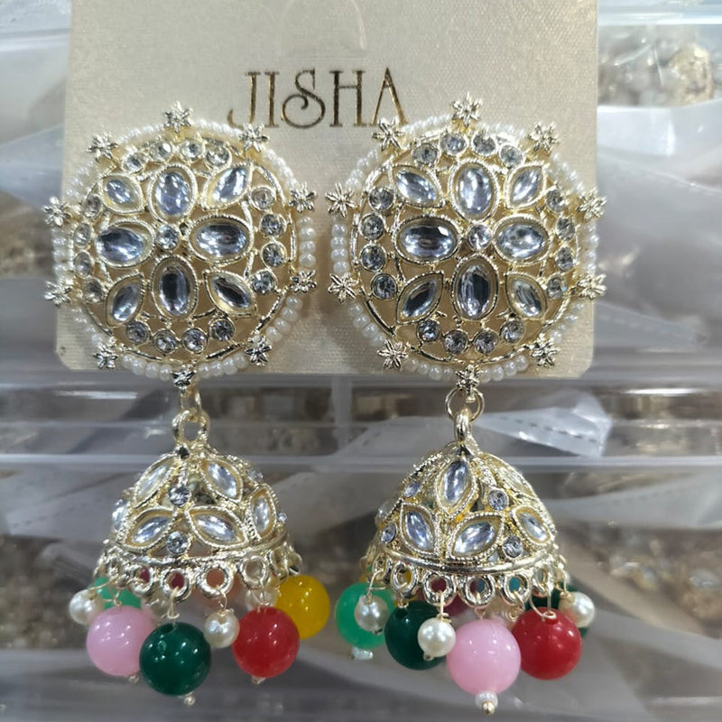 Manisha Jewellery Gold Plated Austrain Stone  Jhumki Earrings