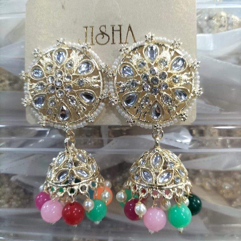 Manisha Jewellery Gold Plated Austrain Stone  Jhumki Earrings