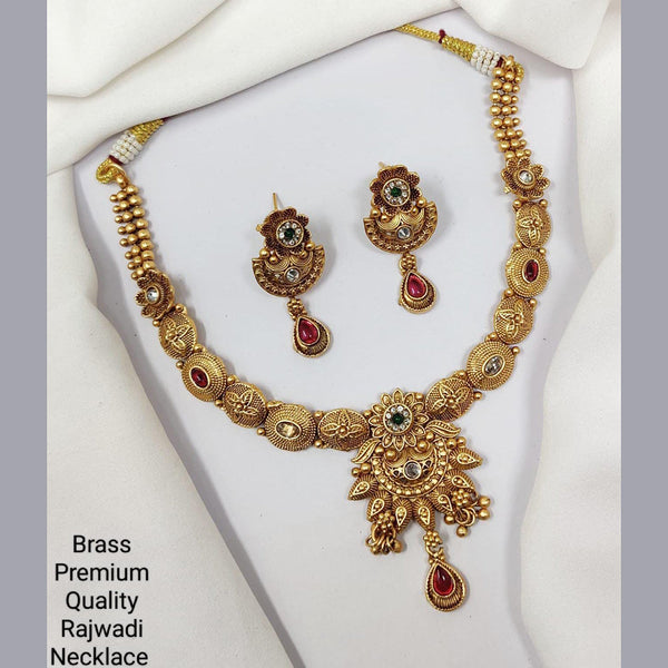 Manisha Jewellery Gold Plated Pota Stone Necklace Set